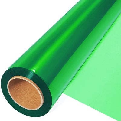 JOYIT Green Cellophane Wrap Roll (100 Ft Long X 17.5in Wide) - 2.5 Mil Thick Transparent Green Cellophane Wrapping Paper, Colored Cellophane Wrap for Gift Flower Basket Decoration