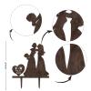 Rustic Wood Lesbian Wedding Cake Topper Durable Rural Chic Cake Insert Mrs And Mrs Wooden Cake Decoration for Lesbian Wedding Party Decor Wedding Gift for Lesbian Couple view 2