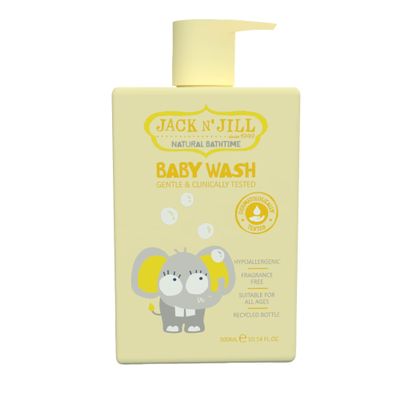 Jack N' Jill Natural Bathtime Baby Wash - Baby Wash for Sensitive Skin, Hypoallergenic, Fragrance Free, Dermatologically Tested, Perfect for Newborns, Vegan - Scent Free, 300 mL (Pack of 1)