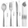 100Pack Pre Rolled Silver Plastic Silverware Sets - Heavy Duty Silver Cutlery, 400pcs Wrapped Disposable Utensils with Napkins for Parties & Dinners & Weddings view 3