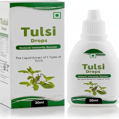 Vishopy Tulsi Drops- Concentrated Extract of 5 Rare Tulsi for Natural Immunity Boosting & Cough and Cold Relief 30ml