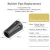 6pcs Walking Stick Tips, Replacement Rubber Tips for Walking Sticks, Trekking Pole Tips Baskets Hiking Pole Tips Feet Shock Absorption Rubber Cane Tips 11mm Diameter Survival Hiking Stick Accessories view 2