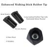 6pcs Walking Stick Tips, Replacement Rubber Tips for Walking Sticks, Trekking Pole Tips Baskets Hiking Pole Tips Feet Shock Absorption Rubber Cane Tips 11mm Diameter Survival Hiking Stick Accessories view 4