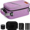HOMEAL Smell Proof Bag, Purple, 10 x 7 x 4.5 inches, 3 Compartments, Zipper Closure, Web Handle, Unisex, Polyester, Stash Box view 1