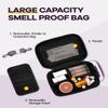 HOMEAL Smell Proof Bag, Purple, 10 x 7 x 4.5 inches, 3 Compartments, Zipper Closure, Web Handle, Unisex, Polyester, Stash Box view 2