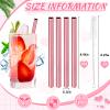 36 Pack Heart Shape Metal Straws Reusable Stainless Steel Drinking Straws with 4 Cleaning Brushes for Tumblers Beverage Drinks Milkshake Cocktails (Pink) view 2