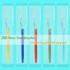 Homvle 200 Packs Disposable Toothbrushes Individually Wrapped, Medium Soft Bristle Travel Toothbrushes Bulk for Adults/Kids Hotel Toiletries, 5 Colors. view 2