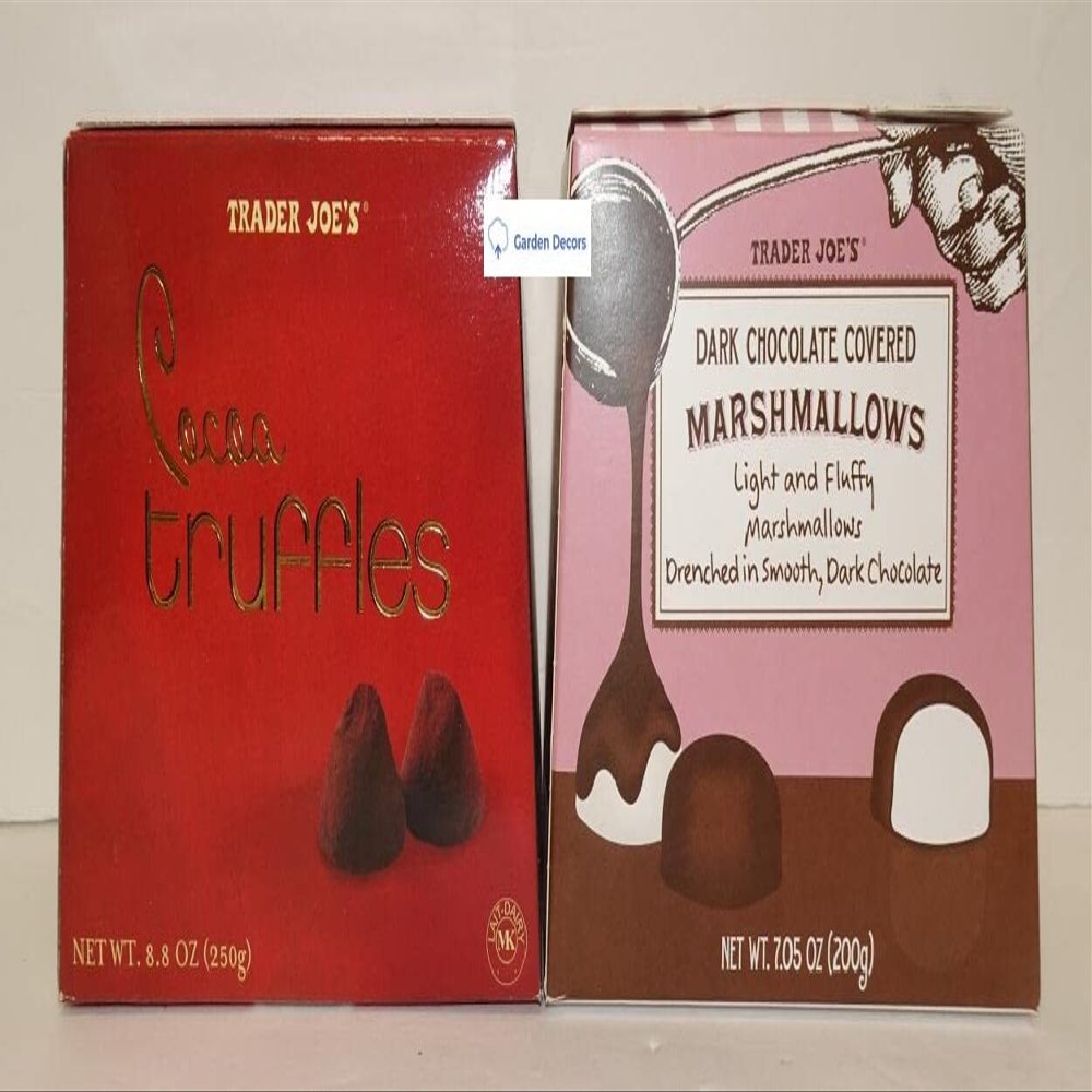 Trader Joes Cocoa Truffles & Dark Chocolate Covered Marshmallows (Two Boxes)