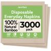 Jenvita Everyday 100% Bamboo Eco Friendly Napkins (3000-Pack) | All Natural Biodegradable Napkins for Lunch, Dinner, Events & Entertaining | 2-Ply FSC Certified | Bamboo Paper Towel | 6.5 x 6.5 Inch view 1