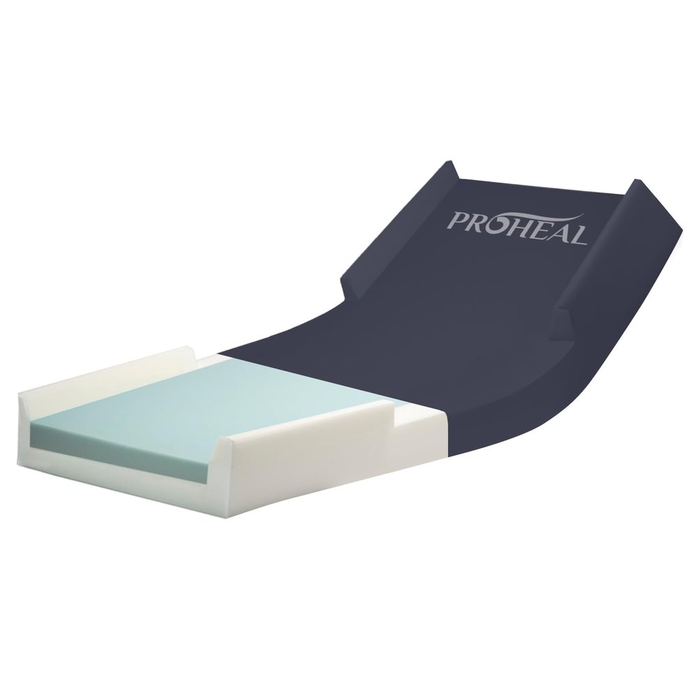 Bariatric Foam Hospital Bed Mattress for Pressure Redistribution - Two-Layered High Density Foam - Raised Support Rails - Moderate to High Bed Sore Treatment Medical Mattress - 48" x 84" x 6" x 9"