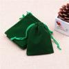 AKOAK 50 Pcs 7 x 9cm Velvet Drawstring Bag, Small Jewelry Gift Display Packaging Bag, Candy Gift Bag, Party Holiday Christmas/Wedding Gift Bag (Green) view 2