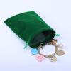 AKOAK 50 Pcs 7 x 9cm Velvet Drawstring Bag, Small Jewelry Gift Display Packaging Bag, Candy Gift Bag, Party Holiday Christmas/Wedding Gift Bag (Green) view 3