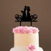 Lesbian Silhouette Wedding Cake Topper with Pet Rustic Mrs And Mrs Cake Topper Personalized Wedding Cake Topper Bride and Bride Same Sex Wedding Topper Black Acrylic, 6 Inch view 4