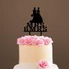 Wedding Lesbian Two Brides Silhouette Wedding Cake Decor with Pet Rustic Mrs And Mrs Cake Topper Family Wedding Cake Topper Two Names Topper Anniversary Baptism Cake Topper Black Acrylic, 6 Inch view 4