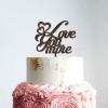 Love You More Brown Wood Wedding Cake Topper Mr And Mrs Engagement Cake Topper Gold Cake Topper for Wedding Personalized Wedding Cake Topper Funny Cake Toppers for Wedding view 4