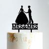 Wedding Lesbian Travel Lesbian Silhouette Cake Topper with Pet Mrs And Mrs Lesbian Wedding Cake Topper For Two Woman Custom Initials Cake Topper Two Names Topper Black Acrylic, 6 Inch view 1