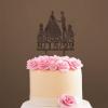 Wedding Cake Topper Lesbian Couple Silhouette with Pet Mrs. & Mrs. Wedding Cake Topper Personalized Cake Topper Two Names Topper Anniversary Cake Toppers Brown Wood, 6 Inch view 4