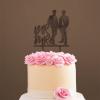 Gay Silhouette Wedding Cake Topper with Pet Mr And Mr Cake Toppers for Wedding Custom Wedding Cake Topper Groom And Groom Same Sex Wedding Topper Anniversary Cake Toppers Brown Wood, 6 Inch view 4