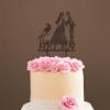 Lesbian Silhouette Wedding Cake Topper with Pet Mrs And Mrs Lesbian Wedding Cake Topper For Two Woman Custom Wedding Cake Topper Marriage Cake Topper Anniversary Cake Toppers Brown Wood, 6 Inch view 4
