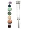 Satin Crystals Chakra Tuning Fork Set Vibrational Healing and 7 Tumbled Stones view 1
