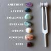 Satin Crystals Chakra Tuning Fork Set Vibrational Healing and 7 Tumbled Stones view 2
