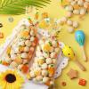 Pajean 100 Pieces Oranges Party Little Cutie Baby Shower Plastic Cellophane Candy Treat Bag with 100 Gold Twist Ties for Cookie Snack Thanksgiving Summer Themed Birthday Party Favor view 4
