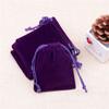 AKOAK 50 Pcs 7 x 9cm Velvet Drawstring Bag, Small Jewelry Gift Display Packaging Bag, Candy Gift Bag, Party Holiday Christmas/Wedding Gift Bag (Purple) view 2