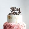 Miss You Brown Wood Wedding Cake Topper Mr & Mrs Wedding Cake Topper Gold Cake Topper for Wedding Personalized Wedding Cake Topper Funny Cake Toppers for Wedding view 4
