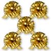 InstaBows 5-Pack Gold Organza Pull String Gift Bows  5-Inch Lace Bows for Gift Wrapping, Weddings, Birthdays, Baby Showers, Christmas & DIY Crafts  Elegant and Easy to Use view 1