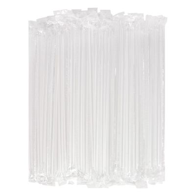 [400 Pcs] Clear Individually Wrapped Disposable Plastic Straws(7.5" longX0.23" diameter)