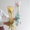100 Pcs Clear Gold Edge Rose Packaging Bag Single Rose Packaging Bag, Waterproof Floral Wrapping Paper (White) view 3