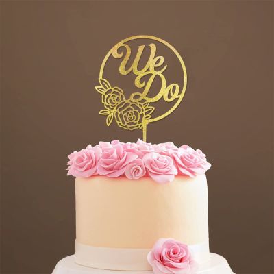 We Do Gold Glitter Wedding Cake Topper Mr And Mrs Cake Toppers for Wedding Gold Cake Topper for Wedding Personalized Cake Topper Funny Cake Toppers for Wedding