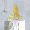 Couple Silhouette Cake Topper with Pet Wedding Mr & Mrs Cake Topper Gold Glitter Wedding Cake Topper Personalized Cake Topper Funny Cake Toppers for Wedding view 1