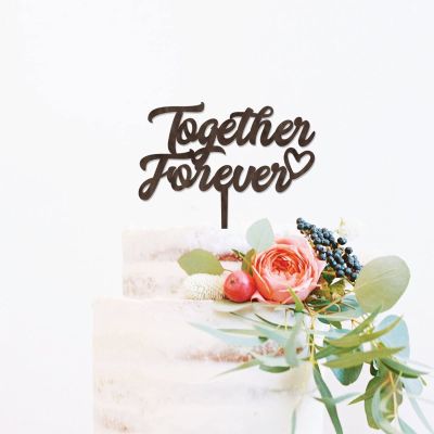 Together Forever Brown Wood Wedding Cake Topper Mr And Mrs Cake Toppers for Wedding Gold Cake Topper for Wedding Custom Wedding Cake Topper Funny Cake Toppers for Wedding