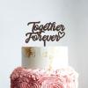 Together Forever Brown Wood Wedding Cake Topper Mr And Mrs Cake Toppers for Wedding Gold Cake Topper for Wedding Custom Wedding Cake Topper Funny Cake Toppers for Wedding view 4