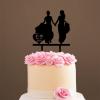 Wedding Lesbian Two Brides Silhouette Wedding Cake with Pet Mrs And Mrs Wedding Cake Topper Custom Wedding Cake Topper Marriage Equality Cake Topper Anniversary Cake Toppers Black Acrylic, 6 Inch view 4