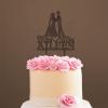 Lesbian Silhouette Wedding Cake Topper with Date with Pet Mrs And Mrs Wedding Cake Topper Personalized Wedding Cake Topper Same Sex Wedding Cake Topper Anniversary Cake Toppers Brown Wood, 6 Inch view 4