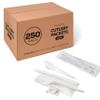 250 White Plastic Cutlery Packets - Knife, Fork, Spoon & Napkin Sets with Salt & Pepper - Individually Wrapped, Disposable Silverware view 1