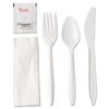 250 White Plastic Cutlery Packets - Knife, Fork, Spoon & Napkin Sets with Salt & Pepper - Individually Wrapped, Disposable Silverware view 2