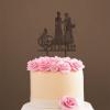 Lesbian Silhouette Wedding Cake Topper with Date with Pet Mrs. & Mrs. Wedding Cake Topper Custom Wedding Cake Topper Bride and Bride Same Sex Wedding Topper Brown Wood, 6 Inch view 4