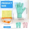 4 Pieces Window Venetian Blind Cleaner Dusting Tool, 2 Mini Blind Duster Brush 7 Finger Dusting Cleaner Tool 2 Pairs Microfiber Gloves for Shutter Air Conditioner Clean(Yellow, Teal, Pink) view 2
