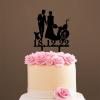 Mr And Mrs Cake Toppers for Wedding Bride And Groom with Pet Wedding Cake Topper Couple Silhouette Custom Wedding Cake Topper Anniversary Cake Toppers Black Acrylic, 6 Inch view 4