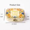 AmyZone Metal Pill Organizer Travel Friendly Portable Compact Pill Box Cute Pill Case to Hold Vitamins/Tylenol/Fish Oil/Supplements/Meds/Tablet for Purse/Pocket(Happy Go Lucky) view 4