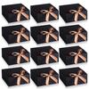 AIEX 12 Pcs Gift Boxes with Lids, 4.5" x4.5"x2" Present Boxes Square Gift Box with Champagne Wrap Ribbons, Gift Wrap Boxes for Birthday Wedding Party Christmas Chocolate Candy (Black) view 1