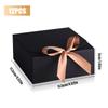AIEX 12 Pcs Gift Boxes with Lids, 4.5" x4.5"x2" Present Boxes Square Gift Box with Champagne Wrap Ribbons, Gift Wrap Boxes for Birthday Wedding Party Christmas Chocolate Candy (Black) view 2
