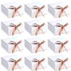 AIEX 12 Pcs Gift Boxes with Lids, 4.5" x4.5"x2" Present Boxes Square Gift Box with Champagne Wrap Ribbons, Gift Wrap Boxes for Birthday Wedding Party Christmas Chocolate Candy (White) view 1