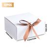 AIEX 12 Pcs Gift Boxes with Lids, 4.5" x4.5"x2" Present Boxes Square Gift Box with Champagne Wrap Ribbons, Gift Wrap Boxes for Birthday Wedding Party Christmas Chocolate Candy (White) view 2