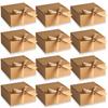 AIEX 12 Pcs Gift Boxes with Lids, 4.5" x4.5"x2" Present Boxes Square Gift Box with Champagne Wrap Ribbons, Gift Wrap Boxes for Birthday Wedding Party Christmas Chocolate Candy (Brown) view 1