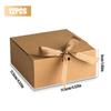 AIEX 12 Pcs Gift Boxes with Lids, 4.5" x4.5"x2" Present Boxes Square Gift Box with Champagne Wrap Ribbons, Gift Wrap Boxes for Birthday Wedding Party Christmas Chocolate Candy (Brown) view 2