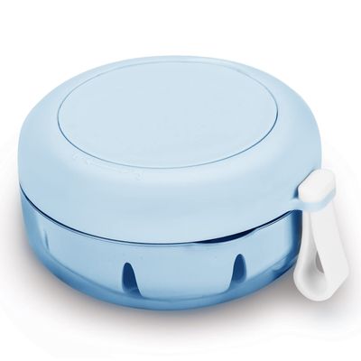 Denture Case, Definitely No-Leak Denture Bath Box for Traveling Perfectly, Denture Cup with Strainer & Magnetic Mirror,Completely Clean Care for Retainer, Mouth Guard, & Denture (BLUE)